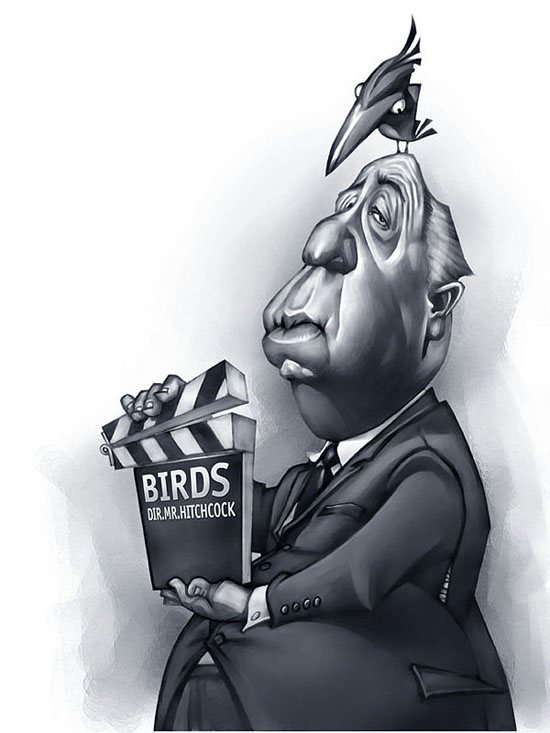 Alfred HITCHCOCK caricature