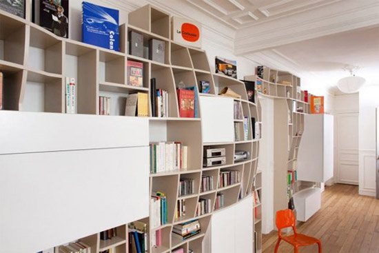 unusual and desirable bookshelves designs the swollen wall 46 Creative and Stylish Bookshelf Designs