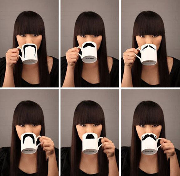 creative mugs moustache 4 50 Stylish Tea and Coffee Mugs Creative Designs