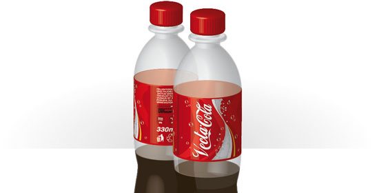 3D Objects and Transparencies to Make a Vector Cola Bottle Design