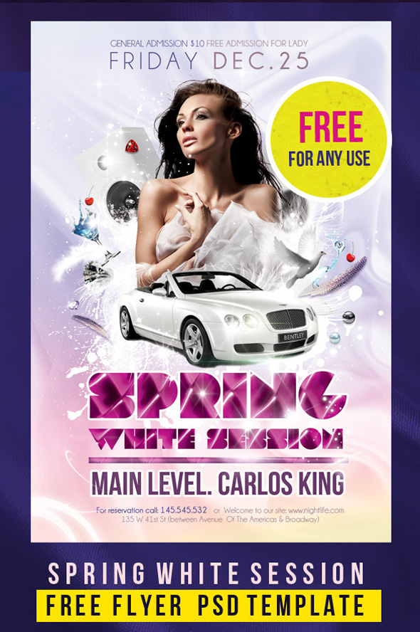 Free flyer PSD template Spring White Session Great Set of Free PSD Flyer Templates