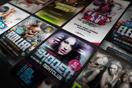 free poster mock up Great Set of Free PSD Flyer Templates