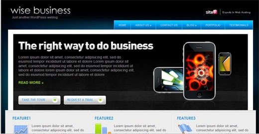 Free-premium-magazine-style-black-blue-wordpress-theme- Wise-Business