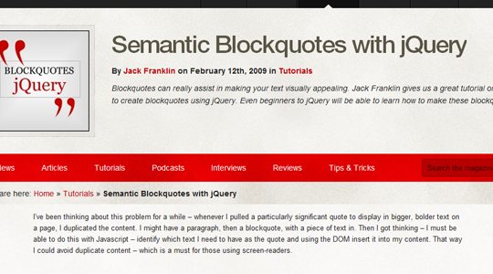 Semantic Blockquotes with jQuery