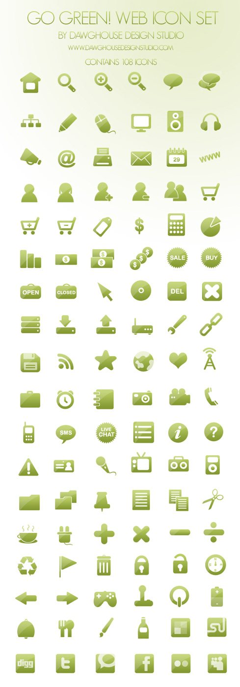 go green minimalistic icons preview