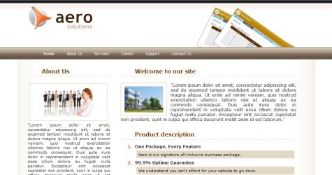 Aerosol in 100 Free High-Quality XHTML/CSS Templates