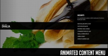 animated content menu with jquery thumb