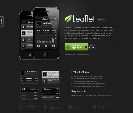 Design a Sleek Mobile App Website