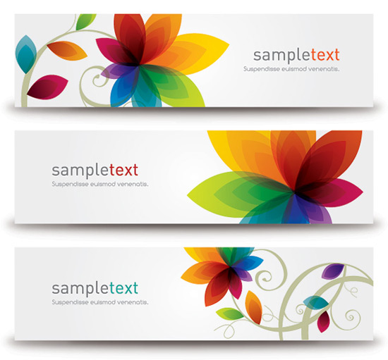 Flower Banners Vector Graphic