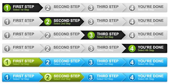 4 step process panel in 2 colors PSD 7 Excellent PSD Design Files for Designers