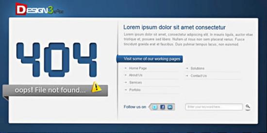 404 Error Template 12 Excellent PSD Design Files for Designers