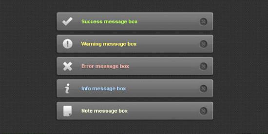 5 Dark Message Boxes PSD 93 Excellent PSD Design Files for Designers