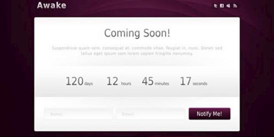 Excellent PSD Design Files for Designers Awake Coming Soon Template Layered PSDs 5 Excellent PSD Design Files for Designers