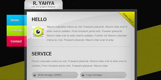 Clean vCard A Free Professional XHTMLCSS vCard Template 6 Excellent PSD Design Files for Designers