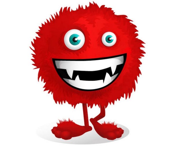 Red Fluffy Monster Vector Character