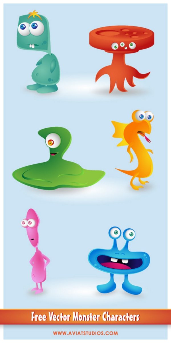 FREE AND CUTE VECTOR Monsters