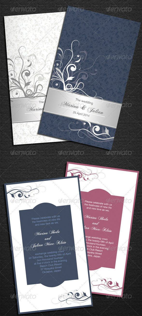 Elegant Floral Wedding Card