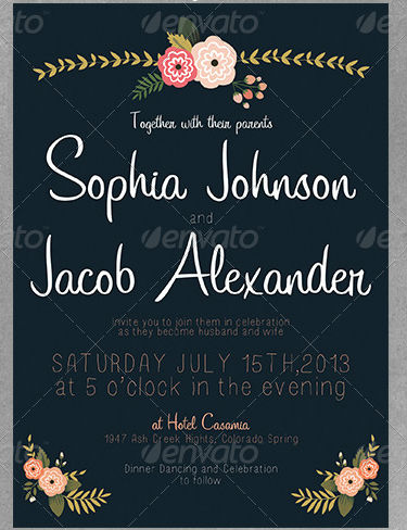 Flowers Wedding Invitation Card Postcard