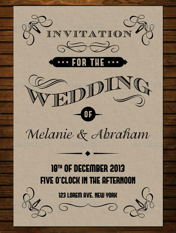 Old Vintage Wedding Invitation