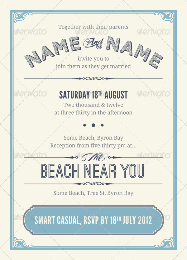 Vintage Wedding Invitation & RSVP