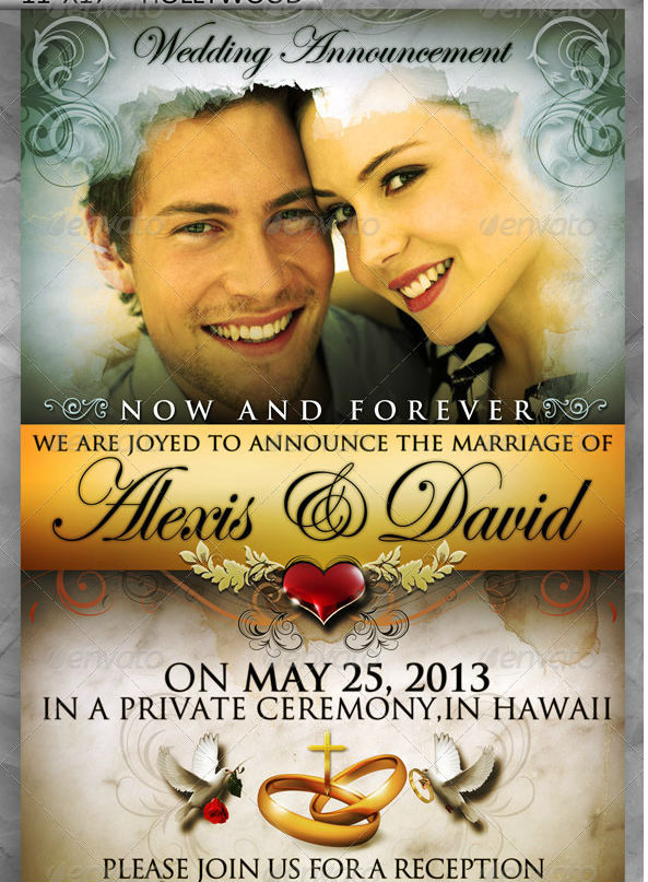 Wedding Poster Flyer Card in 3 sizes