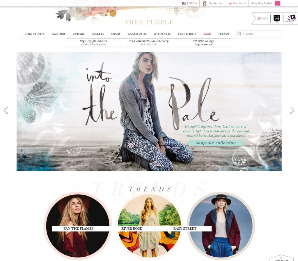 10 Outstanding and Beautiful E-Commerce Website Designs 2 Free People - eCommerce Website