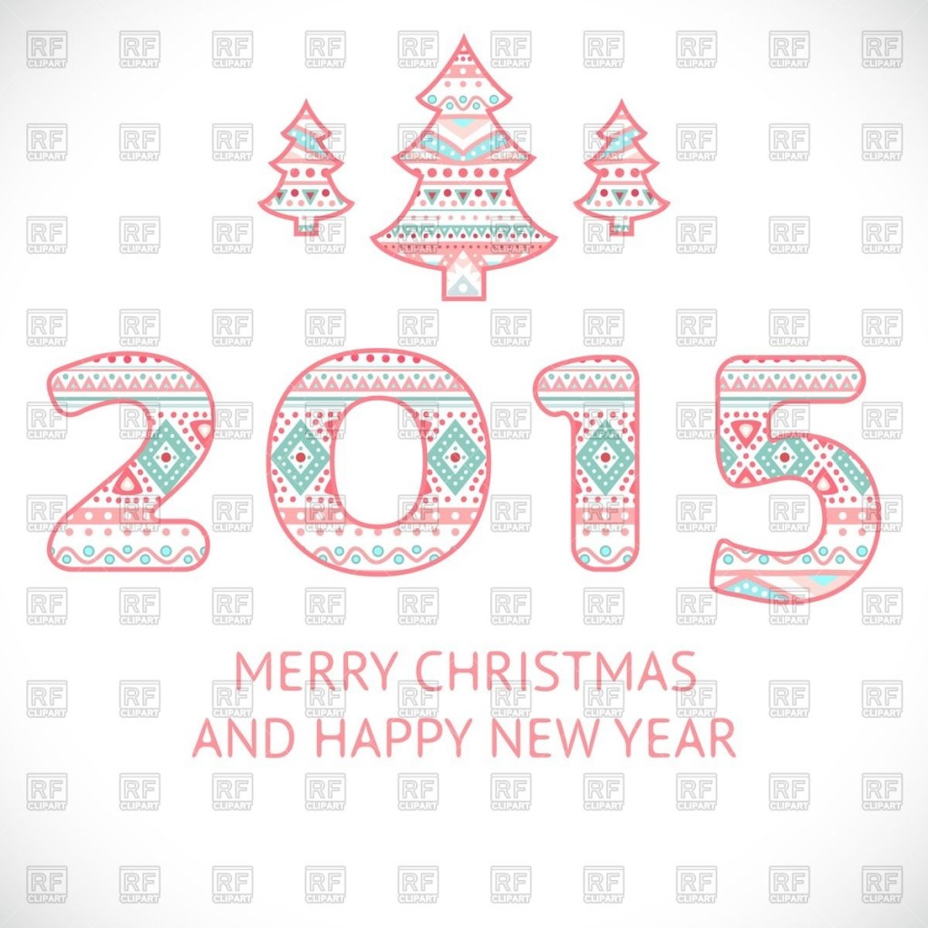 Happy New Year 2015 beauty greeting card made in tribal style