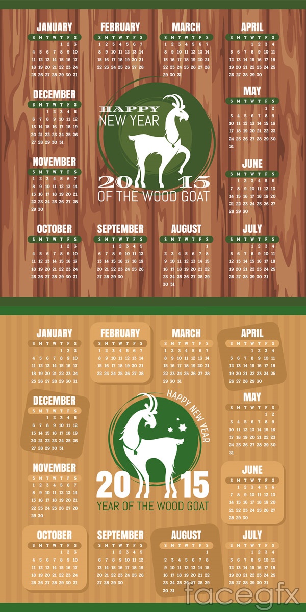 2015 Sheep Calendar Free Vector