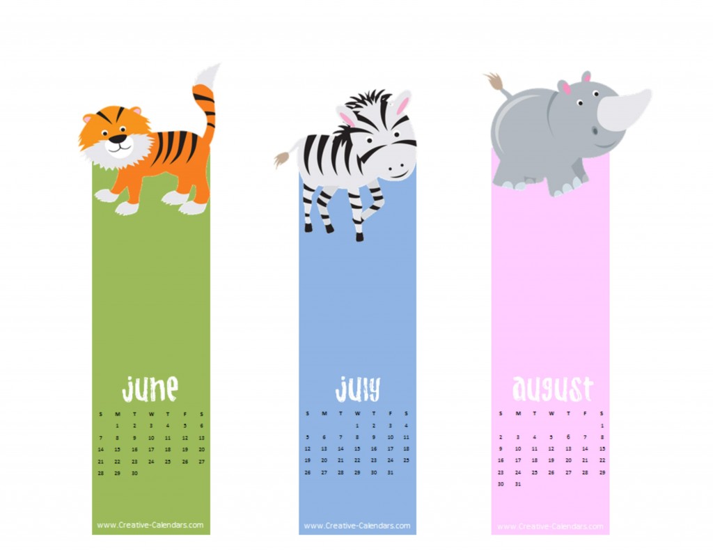 Amazing Calendar for Year 2015 Designs 3 bookmark-calendar-june-july-august