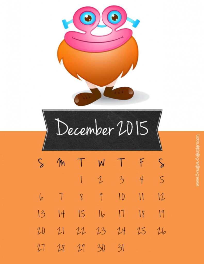 Amazing Calendar for Year 2015 Designs 2 december2015calendar3