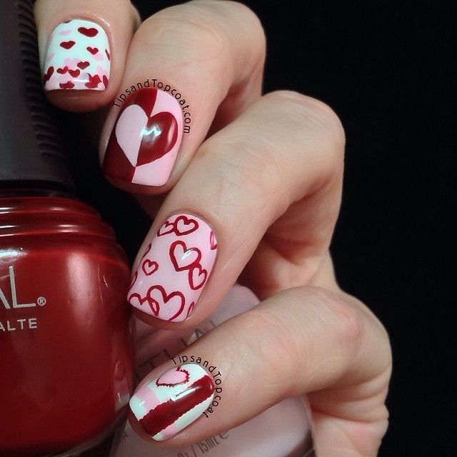 60 Incredible Valentine's Day Nail Art Designs 37 Valentine-Day-Nail-Art-35