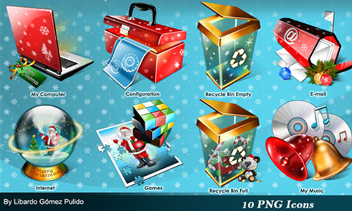Merry Christmas Icons Set and Graphics Free Download 3 Magic Christmas
