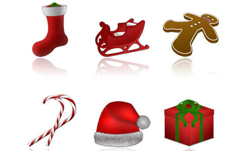 Merry Christmas Icons Set and Graphics Free Download 2 Santa's Icons