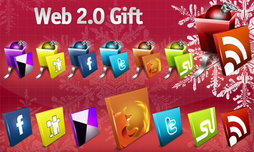 Merry Christmas Icons Set and Graphics Free Download 5 Web 2.0 Gift Icons