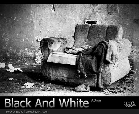Photoshop Effect for making black and white photos.