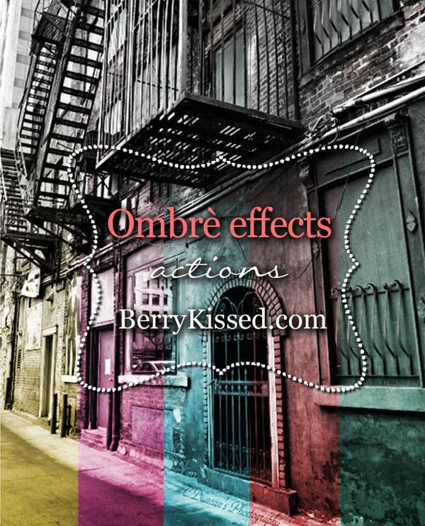 Ombre effects Photoshop actions pack.