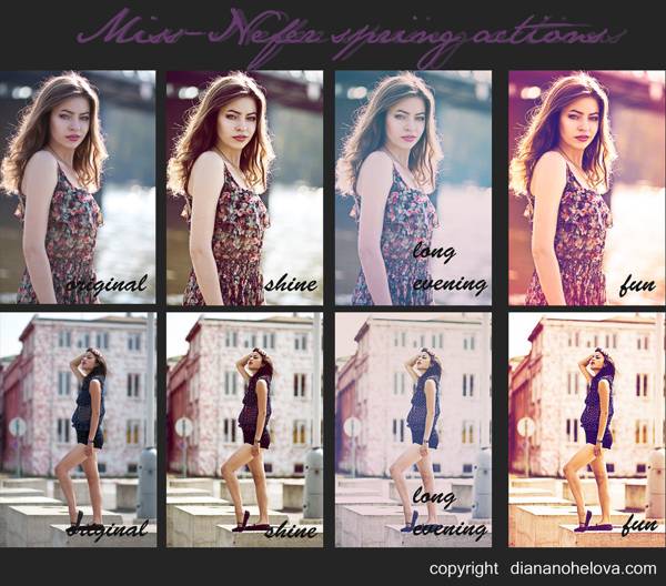 Actions for adding spring theme in photos.