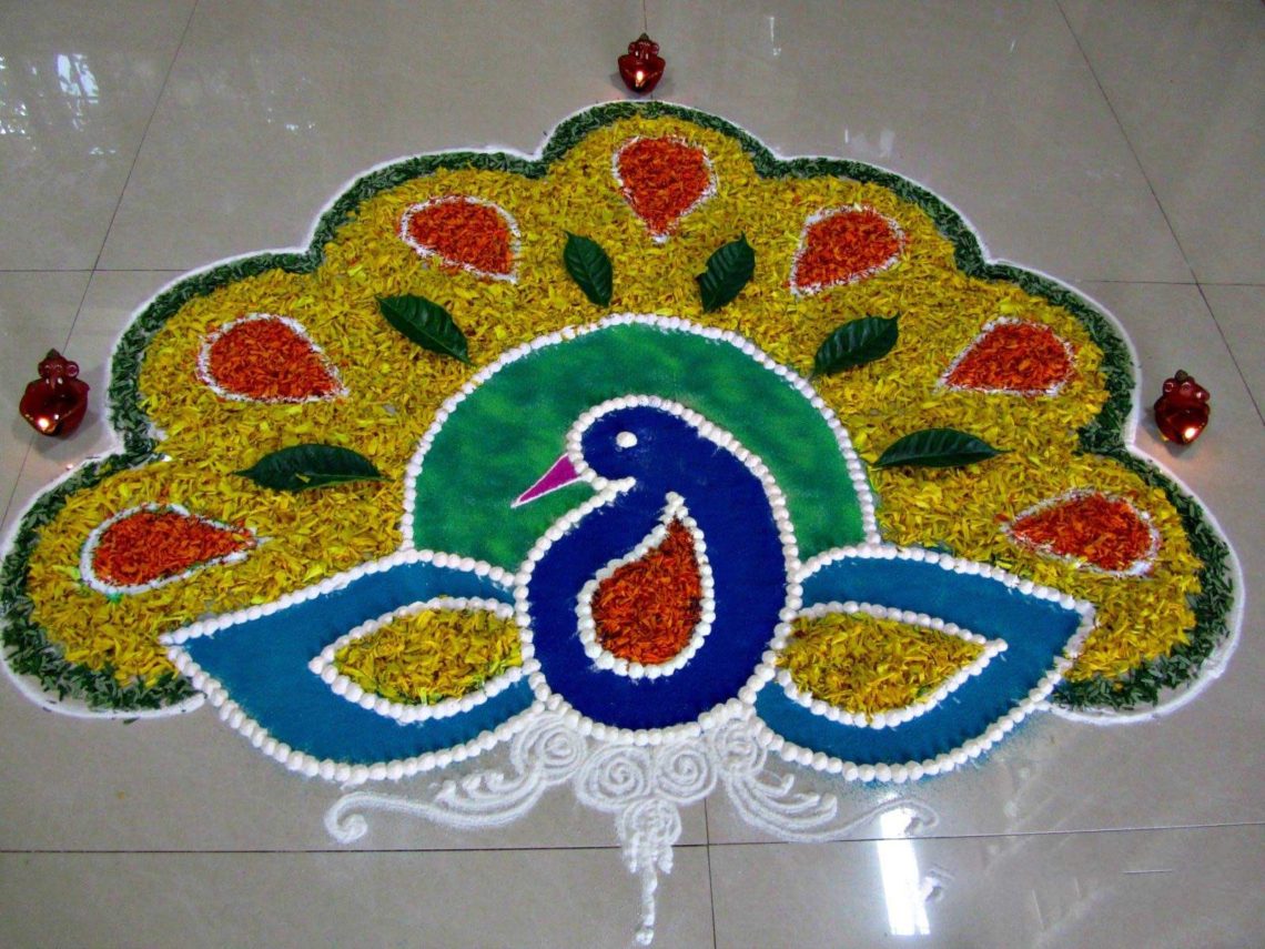 Diwali Floor Decoration Ideas Lightening Stars On Earth
